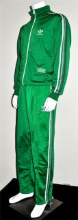 Adidas Originals Green Ultrastar Track Tracksuits Pants Jacket Size M