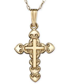 Childrens 14k Gold Pendant, Antique Cross   Necklaces   Jewelry