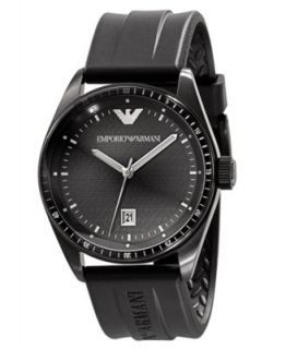 Emporio Armani Watch, Mens Chronograph Black Rubber Strap AR0527