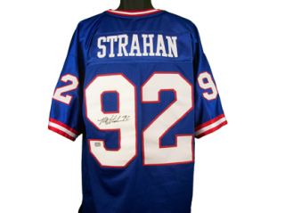 Michael Strahan Autographed Blue New York Giants Jersey RARE AAA COA