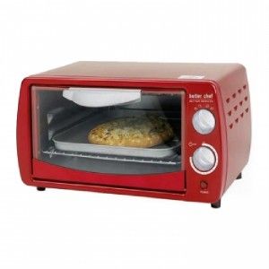NEW BETTER CHEF CLASSIC RED KITCHEN TOASTER OVEN ~BAKES BROILS TOASTS