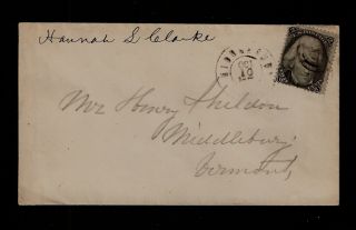 Middlebury, VT. 2ct Blackjack drop rate cover Hannah L Clarke to Henry