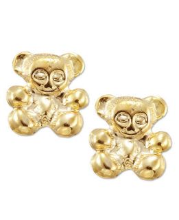 Childrens 14k Gold Earrings, Teddy Bear   Earrings   Jewelry