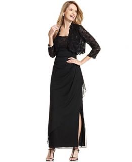 Alex Evenings Dress and Jacket, Sleeveless Lace Sequin Gown