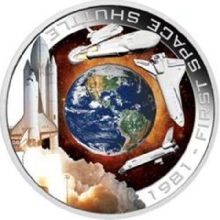 Cook Islands 2010 1$ First Space Shuttle 1981 1oz Silver