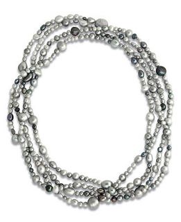 Pearl Necklace, 72 Grey Cultured Freshwater Pearl Strand (2 10mm