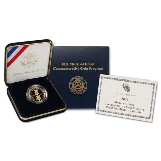 2011 w US Gold Medal of Honor Commemorative Proof $5