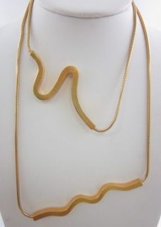 Lee Wolfe Vntg Gold Tone Black Earrings Necklace Set