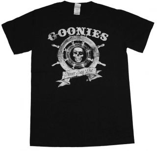 The Goonies Captains Wheel Never Say Die Vintage Style Movie T Shirt