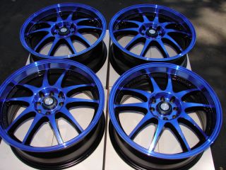 15 Blue Black Effect Wheels Rims 4x100 Yaris Integra Aveo Cobalt