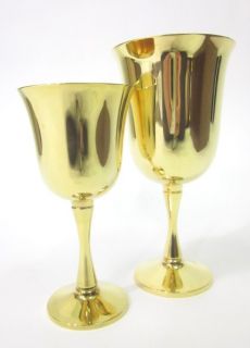 You are bidding on a LOT OF 16 SALEM Gold Plated Wine Cordial Goblets