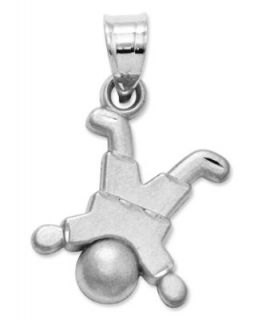 14k Gold and Sterling Silver Necklace, Boy Charm Pendant  