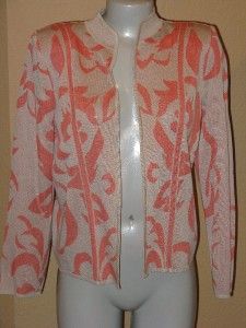 Tan Coral Ming Wang Knit Jacket S