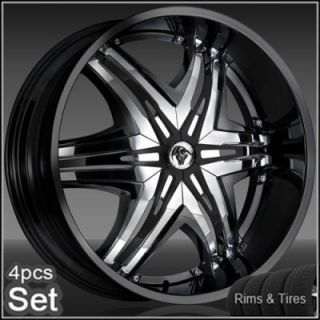24 Diablo Wheels and Tires Pkg for for Chevy Ford Dodge RAM Rim Tahoe