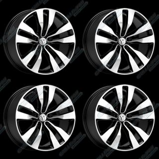 Black Machined Face Wheels 20x9 0 Rims with Logo Cap 4pc New