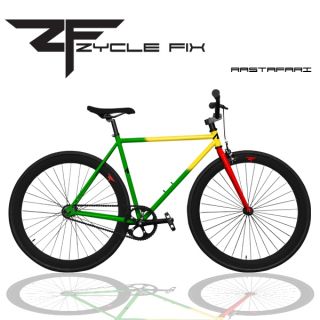 Fixie Bike Track Bicycle 48 52 56 59 cm w Deep Rims Rastafari