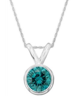 EFFY Collection 14k White Gold Necklace, Blue and White Diamond