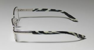 New Versace 1180 52 17 135 Silver Zebra Full Rim Eyeglasses Glasses