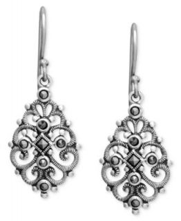 Genevieve & Grace Sterling Silver Earrings, Marcasite Filigree