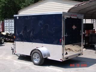 6x10 V Nose Enclosed Motorcycle Cargo Trailer Ramp Door