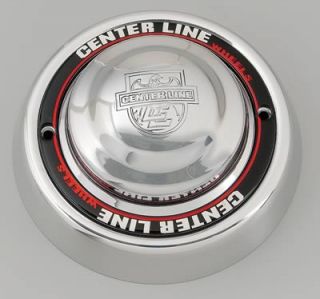 Center Cap Bolt on Dome Polished CS 107 Center Line Logo Pair