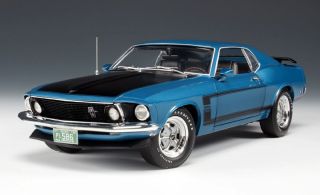 1969 Ford Boss 302 Mustang Diecast Car Blue 1 18