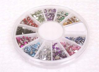 Nail Art Mixed Color Shape Rhinestone Glitter Slice Decoration Wheel