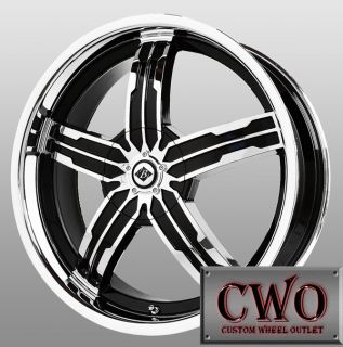18 Chrome Black Ice Sigma Wheels 5x110 5x115 5 Lug G6 Malibu HHR cts