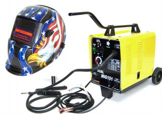 Flux Core Wire Welder Dual MIG 151 Gas 230V and Eagle Welding Helmet