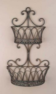 Wrought Iron Metal Double Wall Baskets Planters