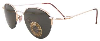 Vintage Round Hippie Gold Half Rim Sun Glasses 3568
