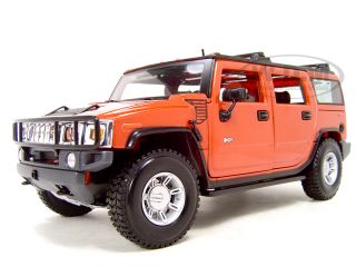 Hummer H2 SUV Orange 1 18 Scale Diecast Model