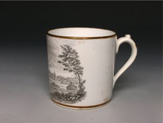 English Porcelain Coffee Can Cup Bat Printed Spode C 1810