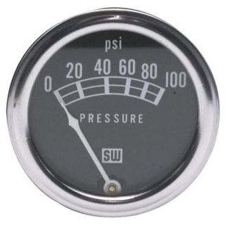 New Stewart Warner Standard Mechanical Oil Pressure Gauge 2 1 16 Black