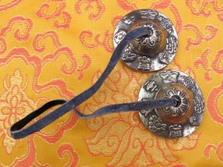 New 8 Auspicious Lucky Symbols Brass Tibetan Buddhist Tingsha Bells