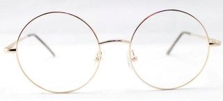 Oversized Retro Vintage Harry Potter Round Eyeglass Frame Black Gold