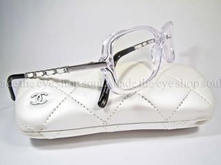 Chanel 3134 Q Eyeglasses Frame Crystal White Leather RX