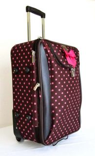 Piece Luggage Set Travel Bag Rolling Wheel Pink Dots