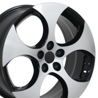 18 GTI Wheel with Black Machined Face Rim Fits Volkswagen VW