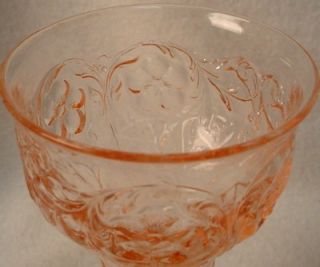 McKee Glass Rock Crystal Flower Pink Water Goblet 6 3 8