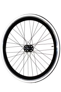 Fixie Freewheel Track Wheel Wheelset Deep V White Tires CNC Black