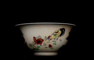Gorgeous Chiense Porcelain Antique Dou Cai Chicken Bowl Signed QM27