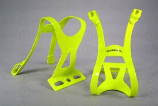 Soma Oppy x 2 Gate Toe Clips Yellow L XL Steel Track