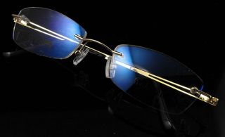 A1199MANs Rimless Metal Gold Grey Frame Eyeglasses