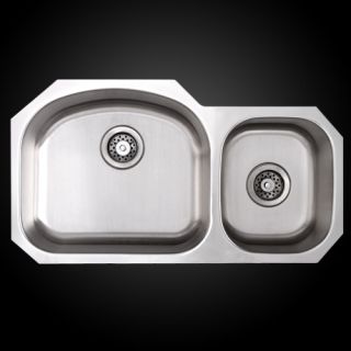 32 Double Bowl Stainless Steel Undermount Kitchen Sink