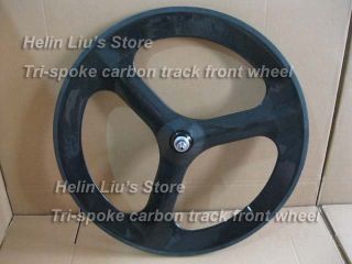 700c Tri Spoke Carbon Wheels 70mm Tubular Tri Spoke Front Wheel Only