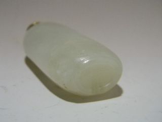 Fine Chinese Qing Period White Jade Antique Snuff Bottle Coral Stopper