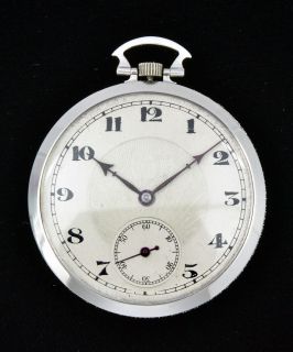 Vintage Alpha Platinum Diamond Pocket Watch 17 Jewel Swiss Made