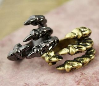 Stylish Vintage Antique Black Punk Mens Claws Open Ring Retro Rings