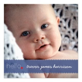 Hello Heart Baby Birth Announcement